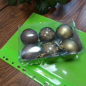 Набір ялинкових коричньових кульок Mirko - 6 шт ( 6 см)