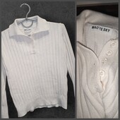 ❣️Актуальний джемпер поло в біло-молочному кольорі на с-м