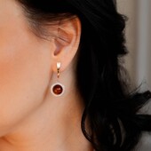 Срібні сережки з бурштином