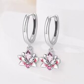 Срібні сережки з квіткою лотос 925