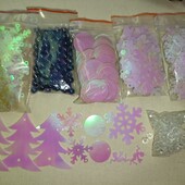 Сніжинки і намистини, паєтки 550шт