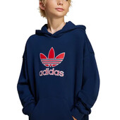 Дитяче худі/ кофта з капюшоном/ кенгурушка adidas унісекс, темно-синя 4-5р