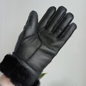 Теплющие кожаные стильные перчатки на меху . Большой размер!