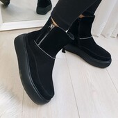 Хіт зими ,стильні зручні зимові черевикиз натуральної замші утеплення хутром