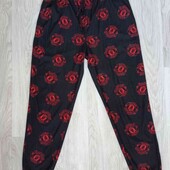 мужские штаны с карманами цвет черный в принт размер S M