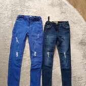 Джинси скіни на дівчинку 11 р. 146 в лоті дві пари