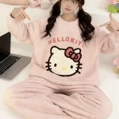 Ультрам’яка піжама HelloKitty S-M— ідеальний комфорт для холодних вечорів!