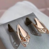 Серьги резные 585 rg штамп золота