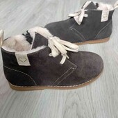 River island брендовые стильные утеплённые ботиночки натуральная замша размер 32