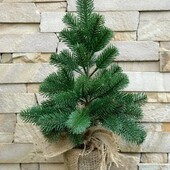 Новорічна штучна лита ялинка premium настільна в мішковині 50 см зелена