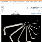 набор шестигранных ключей Teng Tools TX из 7 предметов.