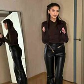 брюки кльош на флісі 