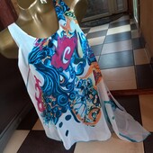 Трикотажное платье с накидкой р.40