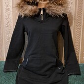 Тепле фірмове плаття натуральне хутро С-М