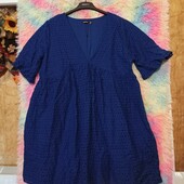 ❤️Брендовая тнатурал электрика вышитая выбитая клёш туника новая❤️Индия.Пог.122см.Поб.174см.