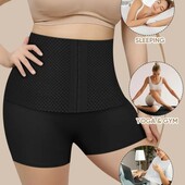 Утягуючі шорти з широким поясом, батал, в лоті чорні