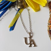 Патріотична серія, підвіска дві літери UA, код України, медсталь