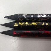 Олівці прості чорні зі стразами і фольгою на корпусі