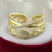 Каблучка 'Xuping' Фіаніт (Позолота 18к (лимонна)) 106325