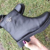 Зимові шкіряні черевики сапоги ботинки полуботинки 39р 25см хутро зима