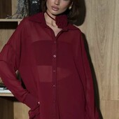 ❤️ Стильная рубашка бордо шифон ❤️Актуальный цвет❤️❤️Смотрите мои лоты ❤️