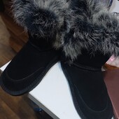 Натуральні замш! На ніжку 20,21 см Дитячі,тильні зимові уггі з хутряною опушкою • Натуральний замш