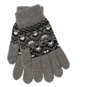 Перчатки вязаные с узором 100%акрил