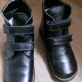 Зимові ортопедичні шкіряні чоботи на широку ніжку на хлопця 35- 35,6р