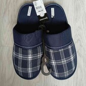 Inextenso брендовые новые мужские текстильные тапки цвет синий клетка размер евро 45/46