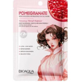 Омолоджуюча, поживна, зволожуюча тканинна маска для обличчя з гранатом Bioaqua Pomegranate 25 г