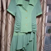 Літній костюм: піджак + легка юбка - р.44/46 (дивіться заміри)