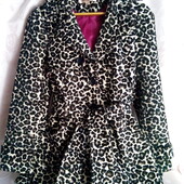 НЕ пропустіть ! Брендове шикарне леопардове в рубчик пальто тренч на весну роз.16 (uk) Ідеал.стан