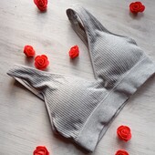 Бюстгальтер-топ сірий в рубчик primark