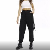 Чорні штани-карго с стилі джогерів від FB sister, розмір М.
