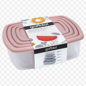 Набор контейнеров 250,500,750,1200 мл с крышками 4 шт