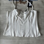 Стильний білий корсетний топік