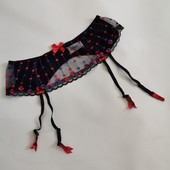 Темно-синий пояс для чулок размер XL