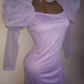 ❤️❤️❤️Неймовірно чарівне лавандове платтячко з об'ємними рукавами сіткою❤️