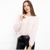 Коротка кофта травичка з довгим рукавом укорочена волохата кофта