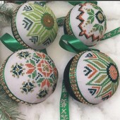 Набір вишитих новорічних іграшок