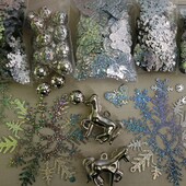Сніжинки і намистини, паєтки 1050шт