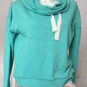 Толстовка трёхнитка*бирюзовая *с высоким воротом L/G