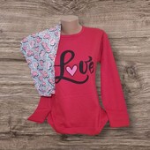 Пижама женская хлопок на байке, турция, штаны, реглан