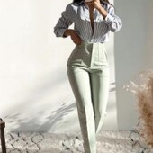 Стильні брюки з завищеною талією, XS