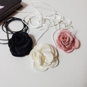 Набір три шт, чокер квітка, троянда на довгому шнурку, мотузці, стрічці