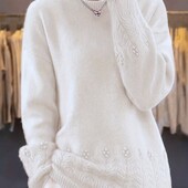 Шикарный джемпер, свитер, пуловер, р. 5xl, наш 58-66, бело-молочный