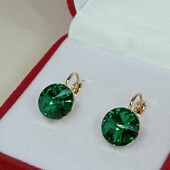Очаровательные серьги с кристаллами Swarovski.Позолота 585 пробы 18К.