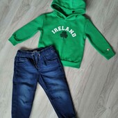 F&F брендовый комплект одежды джинсы джоггеры + худи на мальчика рост 98 /104 см
