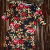 Женское платье печатная вышивка