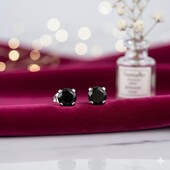 Срібні сережки з фіанітами -пусети